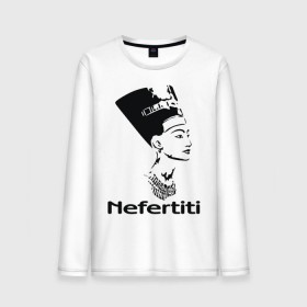 Мужской лонгслив хлопок с принтом Nefertiti в Санкт-Петербурге, 100% хлопок |  | nefertiti | древний египет | египет | мумия | нефертити | портрет