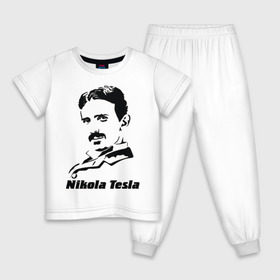 Детская пижама хлопок с принтом Nikola Tesla в Санкт-Петербурге, 100% хлопок |  брюки и футболка прямого кроя, без карманов, на брюках мягкая резинка на поясе и по низу штанин
 | nikola tesla | знаменитая личность | знаменитость | никола тесла | портрет | тесла | ученый | физик