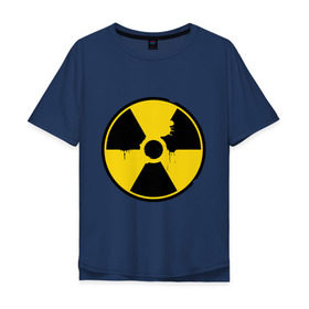 Мужская футболка хлопок Oversize с принтом Радиоактивность в Санкт-Петербурге, 100% хлопок | свободный крой, круглый ворот, “спинка” длиннее передней части | знак радиации | предупреждение | радиация | радиоактивность | угрозы