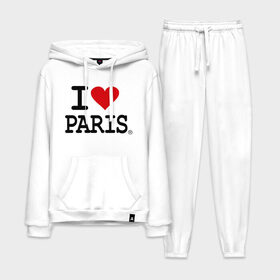 Мужской костюм хлопок с толстовкой с принтом I love Paris в Санкт-Петербурге,  |  | Тематика изображения на принте: i love | i love paris | европа | париж | франция | французский | я люблю париж