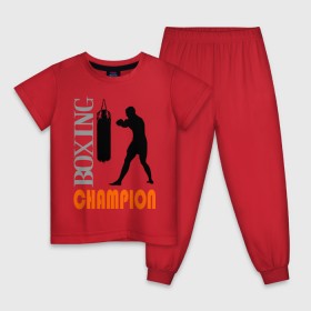 Детская пижама хлопок с принтом Boxing champion в Санкт-Петербурге, 100% хлопок |  брюки и футболка прямого кроя, без карманов, на брюках мягкая резинка на поясе и по низу штанин
 | емельяненко