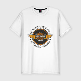 Мужская футболка премиум с принтом Harley-Davidson (4) в Санкт-Петербурге, 92% хлопок, 8% лайкра | приталенный силуэт, круглый вырез ворота, длина до линии бедра, короткий рукав | Тематика изображения на принте: дэвидсон | харлей | харли