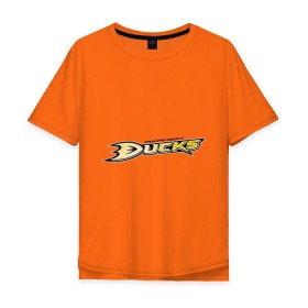 Мужская футболка хлопок Oversize с принтом Anaheim Ducks Selanne в Санкт-Петербурге, 100% хлопок | свободный крой, круглый ворот, “спинка” длиннее передней части | Тематика изображения на принте: anaheim ducks | nxl | калифорния | нацинальная лига | нхл | сша | хокей | хоккей