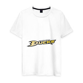 Мужская футболка хлопок с принтом Anaheim Ducks Selanne в Санкт-Петербурге, 100% хлопок | прямой крой, круглый вырез горловины, длина до линии бедер, слегка спущенное плечо. | Тематика изображения на принте: anaheim ducks | nxl | калифорния | нацинальная лига | нхл | сша | хокей | хоккей