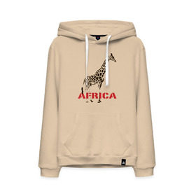 Мужская толстовка хлопок с принтом Africa в Санкт-Петербурге, френч-терри, мягкий теплый начес внутри (100% хлопок) | карман-кенгуру, эластичные манжеты и нижняя кромка, капюшон с подкладом и шнурком | africa | giraffa | safari | африка | животные | жираф | сафари