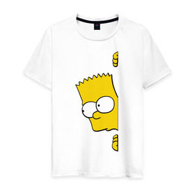 Мужская футболка хлопок с принтом Bart Simpson (3) в Санкт-Петербурге, 100% хлопок | прямой крой, круглый вырез горловины, длина до линии бедер, слегка спущенное плечо. | гомер