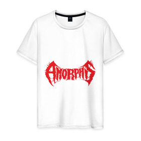 Мужская футболка хлопок с принтом Amorphis в Санкт-Петербурге, 100% хлопок | прямой крой, круглый вырез горловины, длина до линии бедер, слегка спущенное плечо. | аморфис | лого amorphis | лого аморфис | логотип amorphis | логотип аморфис | символика аморфис | эмблема amorphis | эмблема аморфис