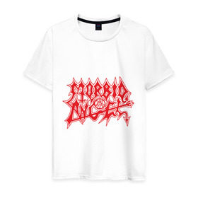 Мужская футболка хлопок с принтом Morbid Angel в Санкт-Петербурге, 100% хлопок | прямой крой, круглый вырез горловины, длина до линии бедер, слегка спущенное плечо. | Тематика изображения на принте: death metal
