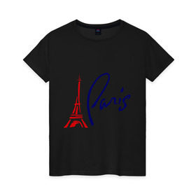 Женская футболка хлопок с принтом Paris (3) в Санкт-Петербурге, 100% хлопок | прямой крой, круглый вырез горловины, длина до линии бедер, слегка спущенное плечо | france | paris | европа | париж | франция | французский | эйфелева башня