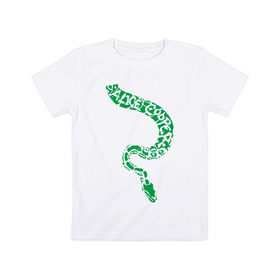 Детская футболка хлопок с принтом Alice Cooper змея в Санкт-Петербурге, 100% хлопок | круглый вырез горловины, полуприлегающий силуэт, длина до линии бедер | alice cooper | rock | змейка | змея | музыка | панк | рок | элис купер | элис купер змея