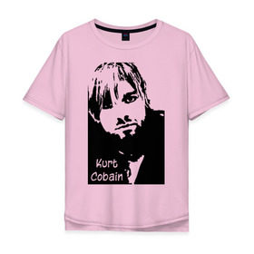 Мужская футболка хлопок Oversize с принтом Курт Кобейн в Санкт-Петербурге, 100% хлопок | свободный крой, круглый ворот, “спинка” длиннее передней части | kurt cobain | nirvana | курт кобейн | нирвана