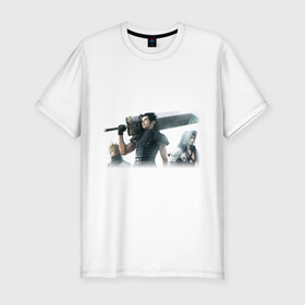 Мужская футболка премиум с принтом Final Fantasy в Санкт-Петербурге, 92% хлопок, 8% лайкра | приталенный силуэт, круглый вырез ворота, длина до линии бедра, короткий рукав | 