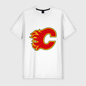 Мужская футболка премиум с принтом Calgary Flames Iginla в Санкт-Петербурге, 92% хлопок, 8% лайкра | приталенный силуэт, круглый вырез ворота, длина до линии бедра, короткий рукав | Тематика изображения на принте: 
