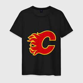 Мужская футболка хлопок с принтом Calgary Flames Iginla в Санкт-Петербурге, 100% хлопок | прямой крой, круглый вырез горловины, длина до линии бедер, слегка спущенное плечо. | Тематика изображения на принте: 