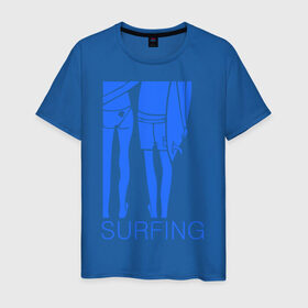 Мужская футболка хлопок с принтом Surfing (3) в Санкт-Петербурге, 100% хлопок | прямой крой, круглый вырез горловины, длина до линии бедер, слегка спущенное плечо. | surf | surfing | волна | серф | серфер | серфинг