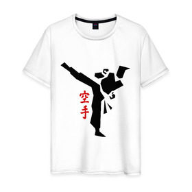 Мужская футболка хлопок с принтом Карате (2) в Санкт-Петербурге, 100% хлопок | прямой крой, круглый вырез горловины, длина до линии бедер, слегка спущенное плечо. | каратэ
