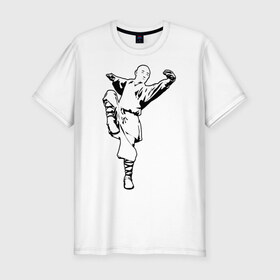 Мужская футболка премиум с принтом Кунг-фу в Санкт-Петербурге, 92% хлопок, 8% лайкра | приталенный силуэт, круглый вырез ворота, длина до линии бедра, короткий рукав | 
