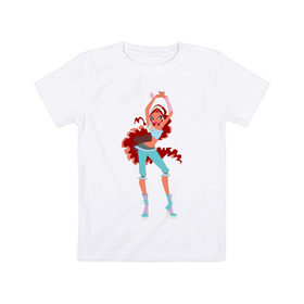 Детская футболка хлопок с принтом Лейла в Санкт-Петербурге, 100% хлопок | круглый вырез горловины, полуприлегающий силуэт, длина до линии бедер | winx | винкс | лейлалейла