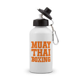 Бутылка спортивная с принтом Muay Thai Boxing в Санкт-Петербурге, металл | емкость — 500 мл, в комплекте две пластиковые крышки и карабин для крепления | емельяненко | муай тай