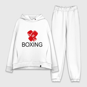 Женский костюм хлопок Oversize с принтом Boxing в Санкт-Петербурге,  |  | box | boxing | footbolki | бокс | боксер | боксерские перчатки | боксинг | перчатки | спорт