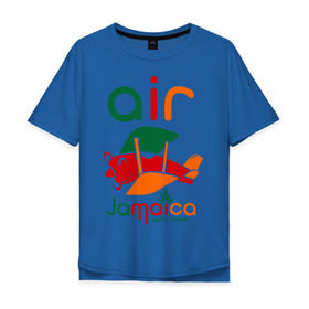 Мужская футболка хлопок Oversize с принтом Самолетик в Санкт-Петербурге, 100% хлопок | свободный крой, круглый ворот, “спинка” длиннее передней части | jamaica | самолет | самолетик | ямайка