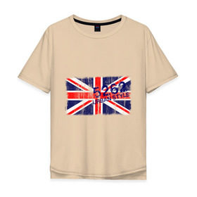 Мужская футболка хлопок Oversize с принтом England Urban flag в Санкт-Петербурге, 100% хлопок | свободный крой, круглый ворот, “спинка” длиннее передней части | 5262 | england | gb | uk | urban style | англия | британия | британский флаг | великобритания | флаги