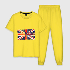 Мужская пижама хлопок с принтом England Urban flag в Санкт-Петербурге, 100% хлопок | брюки и футболка прямого кроя, без карманов, на брюках мягкая резинка на поясе и по низу штанин
 | 5262 | england | gb | uk | urban style | англия | британия | британский флаг | великобритания | флаги