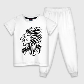Детская пижама хлопок с принтом Лев чандр в Санкт-Петербурге, 100% хлопок |  брюки и футболка прямого кроя, без карманов, на брюках мягкая резинка на поясе и по низу штанин
 | голова льва | лев | лев чандр