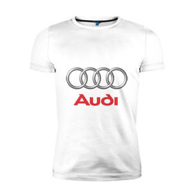 Мужская футболка премиум с принтом Audi (2) в Санкт-Петербурге, 92% хлопок, 8% лайкра | приталенный силуэт, круглый вырез ворота, длина до линии бедра, короткий рукав | авто | ауди | машины