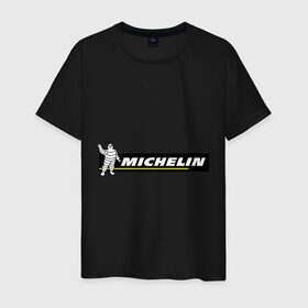 Мужская футболка хлопок с принтом Michelin в Санкт-Петербурге, 100% хлопок | прямой крой, круглый вырез горловины, длина до линии бедер, слегка спущенное плечо. | michelin | авто | авто2012 | автомобили | машины | мишлен | тачки | тюнинг | шины мишлен