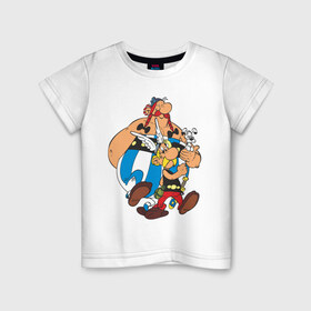 Детская футболка хлопок с принтом Asterix&Obelix (3) в Санкт-Петербурге, 100% хлопок | круглый вырез горловины, полуприлегающий силуэт, длина до линии бедер | астерикс | астерикс и обеликс | обеликс