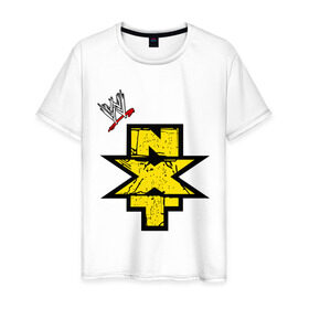 Мужская футболка хлопок с принтом NXT в Санкт-Петербурге, 100% хлопок | прямой крой, круглый вырез горловины, длина до линии бедер, слегка спущенное плечо. | джон сина