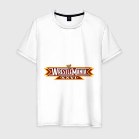 Мужская футболка хлопок с принтом WrestleMania (2) в Санкт-Петербурге, 100% хлопок | прямой крой, круглый вырез горловины, длина до линии бедер, слегка спущенное плечо. | джон сина