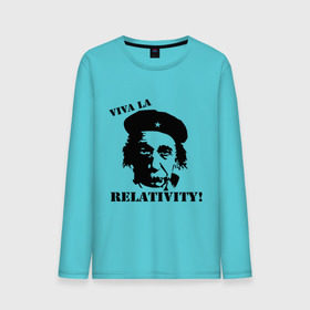 Мужской лонгслив хлопок с принтом Эйнштейн - Viva La Relativity! в Санкт-Петербурге, 100% хлопок |  | че гевара
