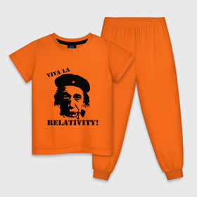 Детская пижама хлопок с принтом Эйнштейн - Viva La Relativity! в Санкт-Петербурге, 100% хлопок |  брюки и футболка прямого кроя, без карманов, на брюках мягкая резинка на поясе и по низу штанин
 | че гевара