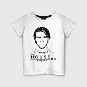 Детская футболка хлопок с принтом House m.d. Чейз в Санкт-Петербурге, 100% хлопок | круглый вырез горловины, полуприлегающий силуэт, длина до линии бедер | house | house md | все врут | доктор хауз | доктор хаус | хаус | хью лори | чейз