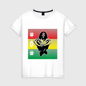 Женская футболка хлопок с принтом Bob Marley (3) в Санкт-Петербурге, 100% хлопок | прямой крой, круглый вырез горловины, длина до линии бедер, слегка спущенное плечо | bob | bob marley | reggae | боб марли | музыка | раста | растаманские | регги