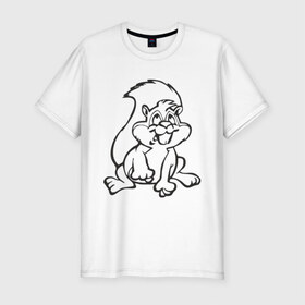 Мужская футболка премиум с принтом Белочка (2) в Санкт-Петербурге, 92% хлопок, 8% лайкра | приталенный силуэт, круглый вырез ворота, длина до линии бедра, короткий рукав | белка | белочка | бельченок | бельчонок