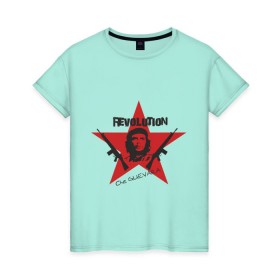 Женская футболка хлопок с принтом Che Guevara - revolution в Санкт-Петербурге, 100% хлопок | прямой крой, круглый вырез горловины, длина до линии бедер, слегка спущенное плечо | че гевара