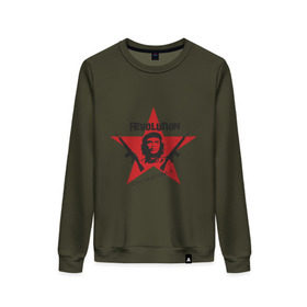 Женский свитшот хлопок с принтом Che Guevara - revolution в Санкт-Петербурге, 100% хлопок | прямой крой, круглый вырез, на манжетах и по низу широкая трикотажная резинка  | че гевара