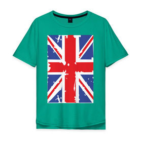 Мужская футболка хлопок Oversize с принтом Британский флаг в Санкт-Петербурге, 100% хлопок | свободный крой, круглый ворот, “спинка” длиннее передней части | great britain | uk | united kingdom | английский флаг | британский флаг | флаг uk | флаг англии | флаг британии | флаг великобритании