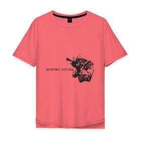 Мужская футболка хлопок Oversize с принтом Counter Strike (2) в Санкт-Петербурге, 100% хлопок | свободный крой, круглый ворот, “спинка” длиннее передней части | counter | counter strike | cs | spiked | strike | контер страйк | контра | кс