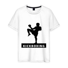 Мужская футболка хлопок с принтом Kickboxing (3) в Санкт-Петербурге, 100% хлопок | прямой крой, круглый вырез горловины, длина до линии бедер, слегка спущенное плечо. | Тематика изображения на принте: кикбоксинг