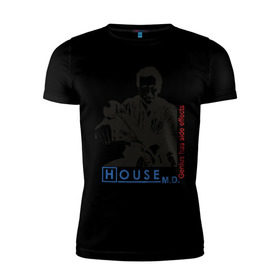 Мужская футболка премиум с принтом House m.d. Genious в Санкт-Петербурге, 92% хлопок, 8% лайкра | приталенный силуэт, круглый вырез ворота, длина до линии бедра, короткий рукав | house | house md | доктор хауз | доктор хаус | хаус | хью лори