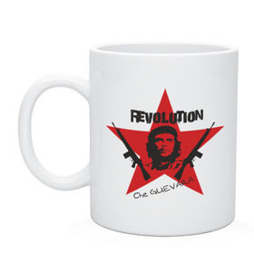 Кружка керамическая с принтом Che Guevara - revolution в Санкт-Петербурге, керамика | объем — 330 мл, диаметр — 80 мм. Принт наносится на бока кружки, можно сделать два разных изображения | che guevara | revolution | гевара | звезда | куба | революция | че
