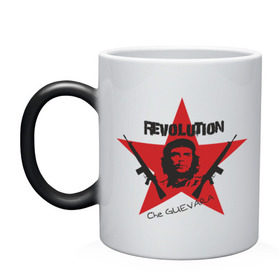 Кружка хамелеон с принтом Che Guevara - revolution в Санкт-Петербурге, керамика | меняет цвет при нагревании, емкость 330 мл | che guevara | revolution | гевара | звезда | куба | революция | че