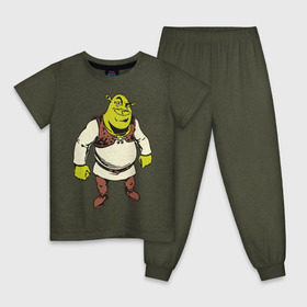 Детская пижама хлопок с принтом Shrek (3) в Санкт-Петербурге, 100% хлопок |  брюки и футболка прямого кроя, без карманов, на брюках мягкая резинка на поясе и по низу штанин
 | shrek | шрек