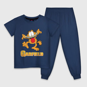 Детская пижама хлопок с принтом Garfield в Санкт-Петербурге, 100% хлопок |  брюки и футболка прямого кроя, без карманов, на брюках мягкая резинка на поясе и по низу штанин
 | Тематика изображения на принте: garfield | гарфилд