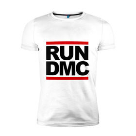 Мужская футболка премиум с принтом Run DMC в Санкт-Петербурге, 92% хлопок, 8% лайкра | приталенный силуэт, круглый вырез ворота, длина до линии бедра, короткий рукав | dmc | gangsta | gansta | hip hop | hop | rap | run | рэп | рэпчина | хип | хип хоп | хипхоп | хоп