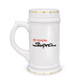 Кружка пивная с принтом Toyota Supra в Санкт-Петербурге,  керамика (Материал выдерживает высокую температуру, стоит избегать резкого перепада температур) |  объем 630 мл | supra | toyota | toyota supra | vашины | супра | тачки | тойота | тойота  супра